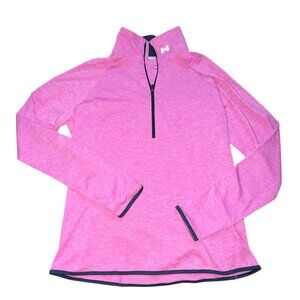 Under Armour Run Threadborne Womens Half Zip Athletic Shirt-Pink-XL-GUC